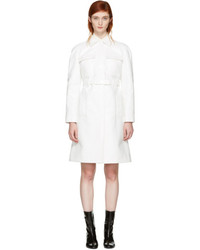 Courreges Courrges Off White Vinyl Belted Trench Coat