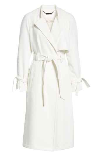 rachel roy crepe trench coat