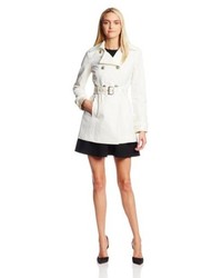 Jessica Simpson Double Breasted Trench Coat With Faux Snake Trim