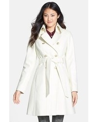 GUESS Double Breasted Wool Blend Trench Coat