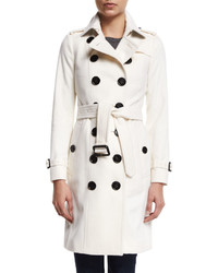 Burberry London Double Breasted Cashmere Trenchcoat White