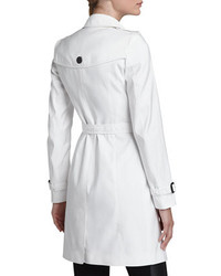 Burberry London Mulberry Silk Blend Trenchcoat White