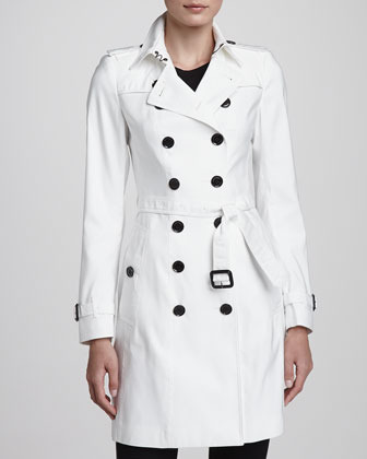 Burberry London Mulberry Silk Blend, Burberry London White Trench Coat Womens
