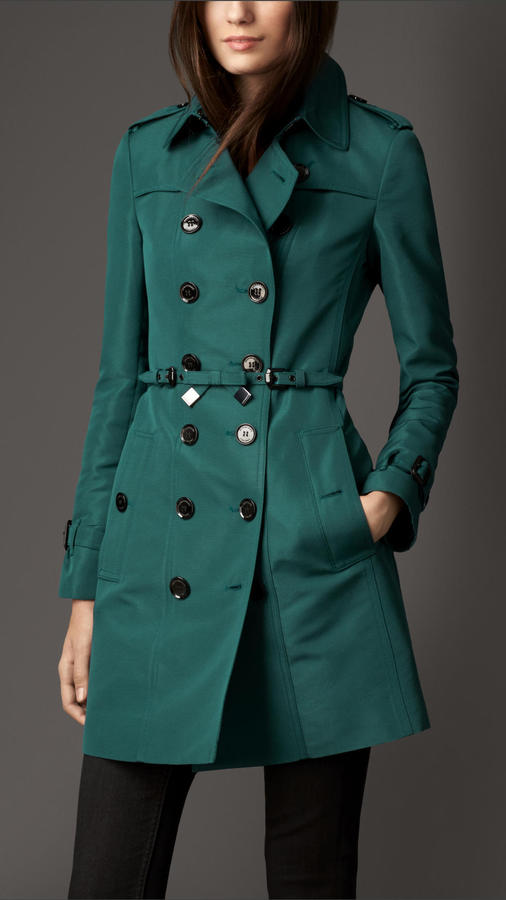 Burberry Mid Length Silk Blend Faille Trench Coat, $1,895 | Burberry ...