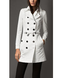 Burberry Mid Length Silk Blend Faille Trench Coat
