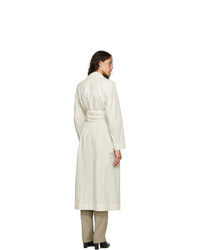Lemaire Off White Cotton Dress Trench Coat