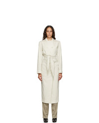 Lemaire Off White Cotton Dress Trench Coat