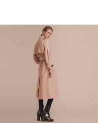 Burberry Oversize Silk Trench Coat With Puff Sleeves