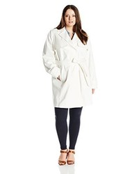 T Tahari Plus Size Milly Single Breasted Trench With Lace Back