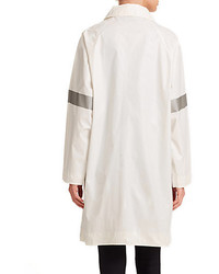 Norma Kamali Stripe Sleeve Nylon Trench Coat