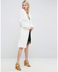 Asos Trench In Structured Crepe With Oversized Pockets