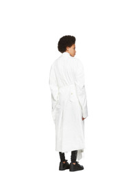 Comme des Garcons White Elongated Trench Coat