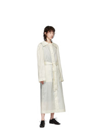 Lemaire White Silk Waxed Trench Coat