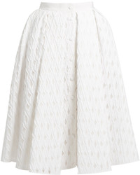 Sara Battaglia Button Through Cotton Blend Fil Coup Full Skirt