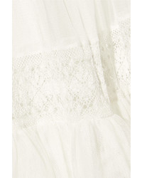 Needle & Thread Bridal Lace Trimmed Tulle Maxi Skirt Ivory