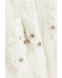 Needle & Thread Embellished Tulle Maxi Skirt Ivory