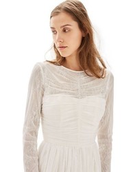 Topshop Bride Tulle Chantilly Lace Midi Dress