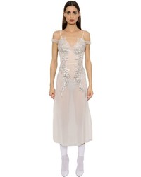 White Tulle Off Shoulder Dress