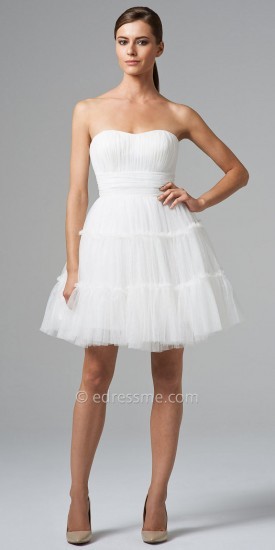 Aidan Mattox Aidan From Sweetheart Layered Tulle Party Dresses