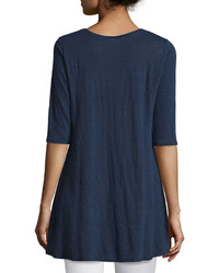 Eileen Fisher Half Sleeve Linen Jersey Layering Tunic