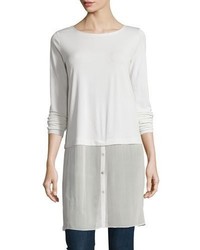 Eileen Fisher Long Sleeve Double Layer Tunic Plus Size
