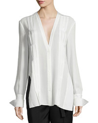 Edun Long Sleeve Pintuck Tunic Ivory