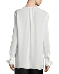 Edun Long Sleeve Pintuck Tunic Ivory