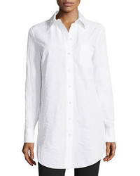 Michael Kors Michl Kors Collection Button Front French Cuff Tunic Optic White
