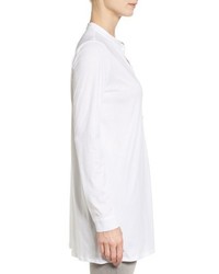 Eileen Fisher Organic Cotton Jersey Mandarin Collar Tunic