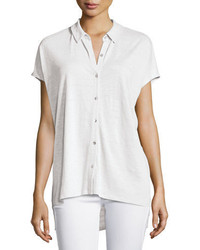 Eileen Fisher Short Sleeve Organic Linen High Low Tunic