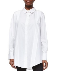 Donna Karan Tailored Cotton Poplin Tunic White