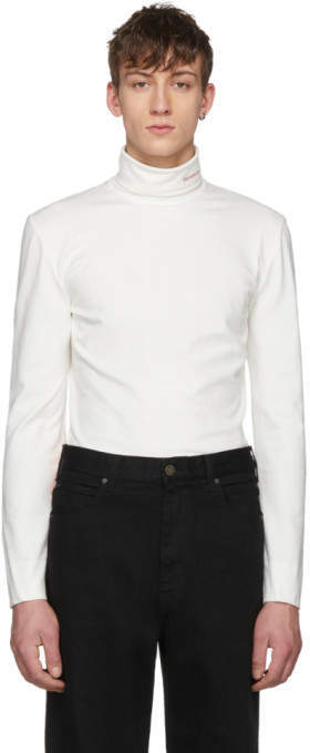 Calvin Klein 205w39nyc White Logo Turtleneck, $295 | SSENSE | Lookastic