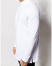 Asos Brand Longline Long Sleeve T Shirt With Turtleneck
