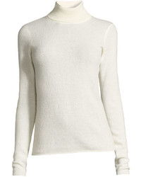 Neiman Marcus Cashmere Basic Turtleneck Sweater Ivory