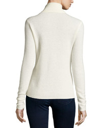 Neiman Marcus Cashmere Basic Turtleneck Sweater Ivory