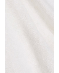 Balmain Cropped Angora Blend Turtleneck Sweater Ivory