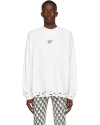 We11done Distressed Wd Logo Long Sleeve T Shirt