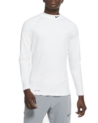Nike Dri Fit Pro Warm Long Sleeve Running Shirt In Whiteblack At Nordstrom