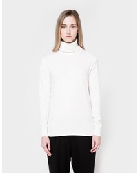 Flat Knitted Turtleneck In White