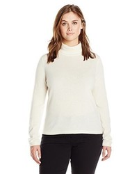 Lark Ro Plus Size 100% Cashmere Slim Fit Turtleneck Sweater