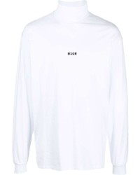 MSGM Logo Print Roll Neck T Shirt