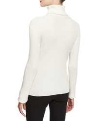 3.1 Phillip Lim Long Sleeve Ribbed Turtleneck Sweater Antique White