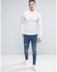 Lindbergh Long Sleeve Top With Turtleneck In White