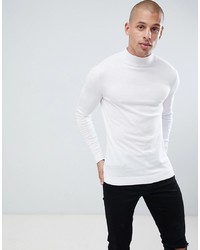 ASOS DESIGN Muscle Fit Turtle Neck Jumper In White