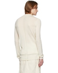 Rick Owens Off White Cashmere Lupetto Sweater