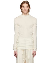 Rick Owens Off White Cashmere Lupetto Sweater