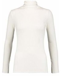 Enza Costa Ribbed Modal Blend Turtleneck Sweater
