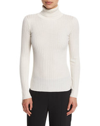 Magaschoni Ribbed Silk Blend Turtleneck Sweater
