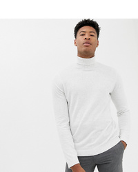 ASOS DESIGN Tall Cotton Roll Neck Jumper In White