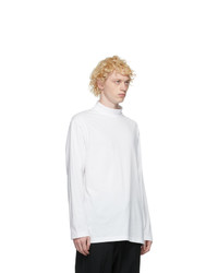 Y-3 White Classic Mock Neck Long Sleeve T Shirt